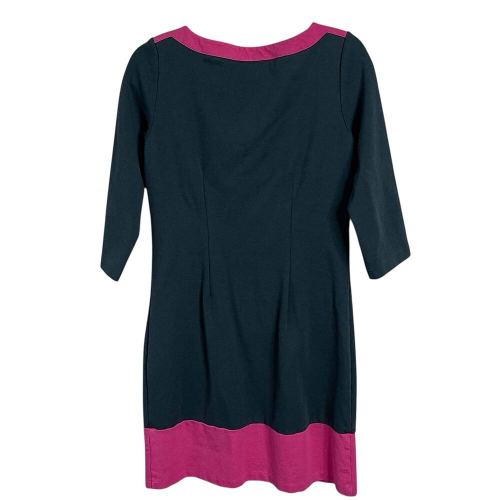 Womens Boden Siobhan Lined Ponte Shift Dress Blue Pink Colorblock Jersey Sze 6R - Picture 4 of 8